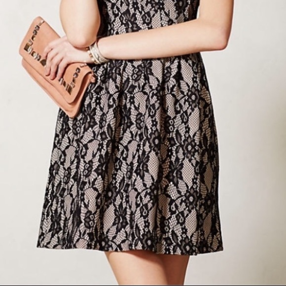 🆕️ Anthropologie HD Black Lace Dress - Fit and Flare Style. NWT - Picture 4 of 14